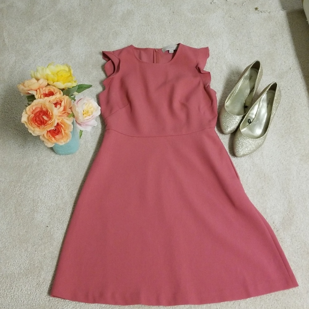 LOFT fit and flare dress with pockets